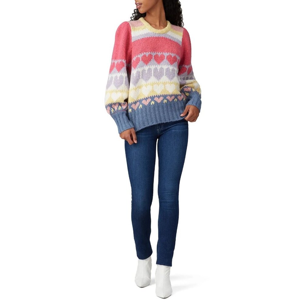 LoveShackFancy Multicolor Heart Sweater
